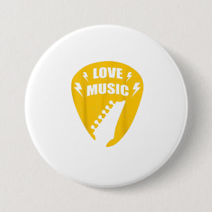 Vintage Love Guitar Music Lover Gift 7.5 Cm Round Badge