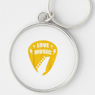Vintage Love Guitar Music Lover Gift Key Ring
