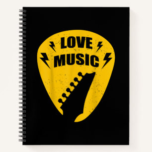 Vintage Love Guitar Music Lover Gift Notebook