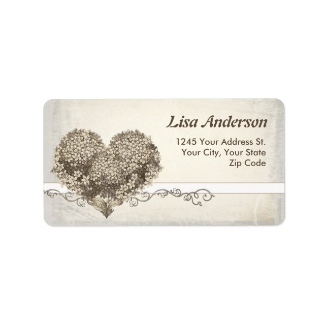 vintage love heart address label (Front)