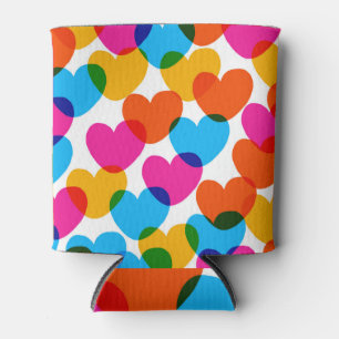 Vintage love heart, fun seamless background. can cooler