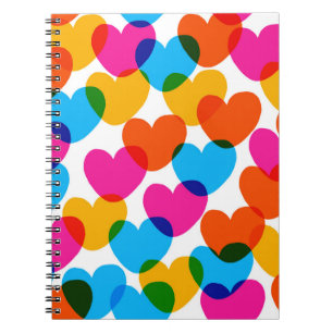Vintage love heart, fun seamless background. notebook