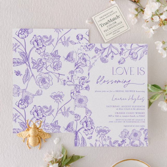 Vintage Love is Blossoming Lavender Bridal Shower Invitation (Creator Uploaded)