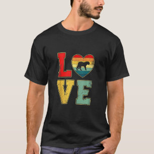 Vintage Love Jaguar Retro 70s 80s Heart Farm Anima T-Shirt