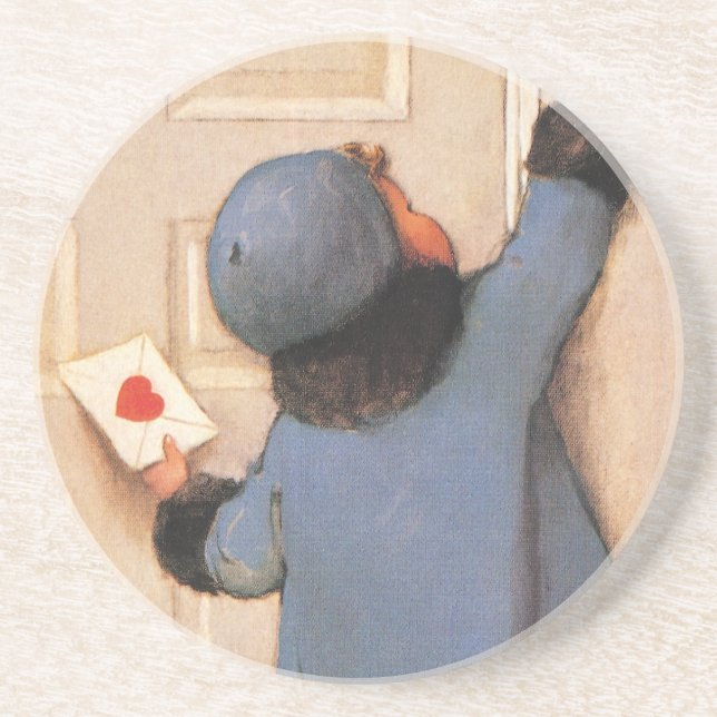 Vintage Love Letter by Jessie Willcox Smith Coaster (Front)