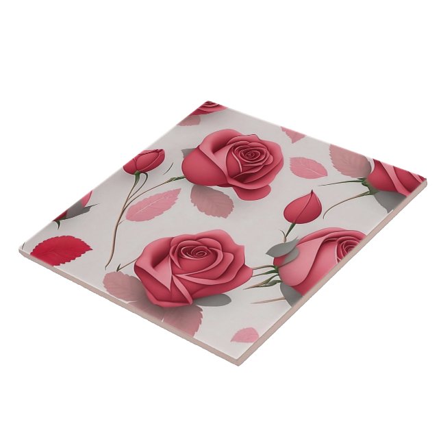 Vintage Love Modern Rose Collection Ceramic Tile (Side)