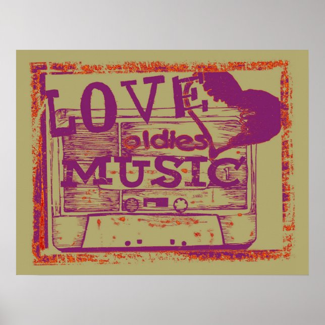 Vintage Love oldies music Poster (Front)