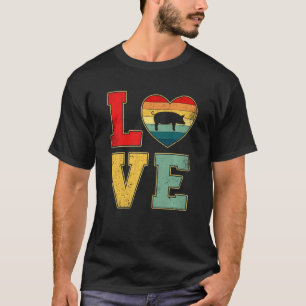 Vintage Love Pig Retro 70s 80s He Farm Animals T-Shirt