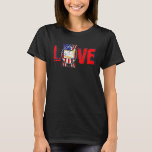 Vintage Love Proud American Flag Architect 4th Of  T-Shirt