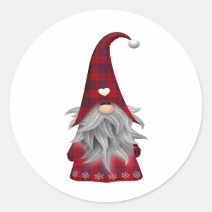 Vintage Love Red Gnome with hearts Classic Round Classic Round Sticker