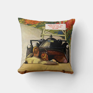 Vintage Love, Road Closed Proceed at Your Own Risk Cushion