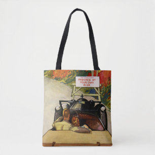 Vintage Love, Road Closed Proceed at Your Own Risk Tote Bag