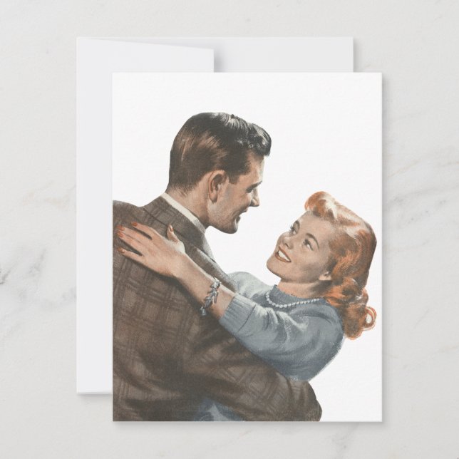 Vintage Love Romance Newlyweds Shall We Dance? Announcement (Front)
