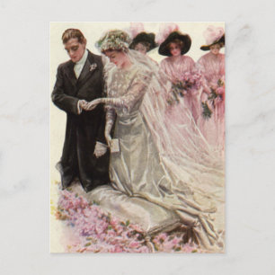 Vintage Love, Romance, Romantic, Save the Date Announcement Postcard