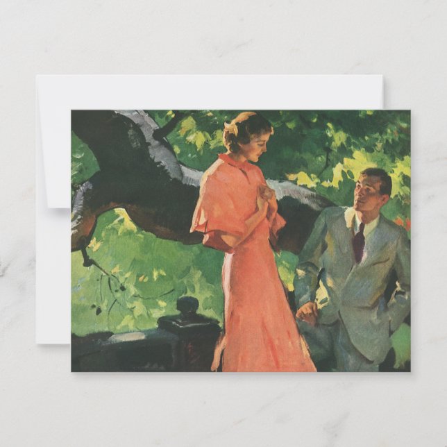 Vintage Love, Romance, Romantic, Save the Date Invitation (Front)