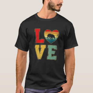 Vintage Love Tapir Retro 70S 80S Heart Farm Animal T-Shirt