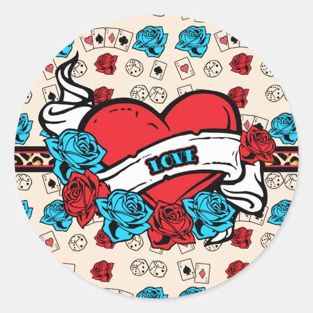 Vintage Love, Tattoo Stickers (Front)