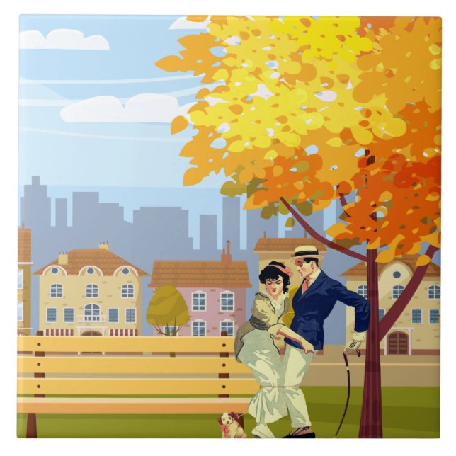 Vintage Love Tied In A Knot Ceramic Tile (Front)