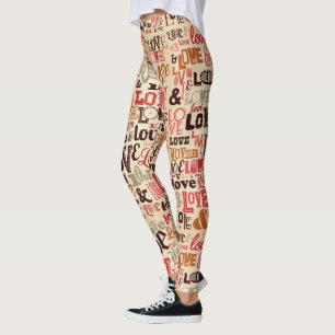 Vintage Love Typography Leggings