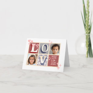 Vintage LOVE Valentine's Day Custom Photos Card