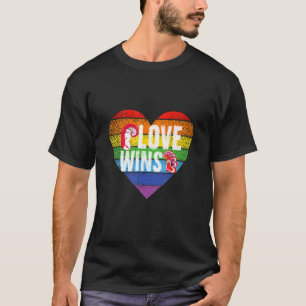 Vintage Love Win Rainbow Lgbtq T-Shirt