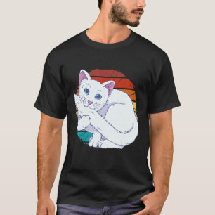 Vintage Lovely Cat Biting Its Own Tail Kitten Play T-Shirt