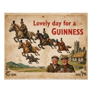Vintage "Lovely Day for a Guinness" Premium Art  Poster