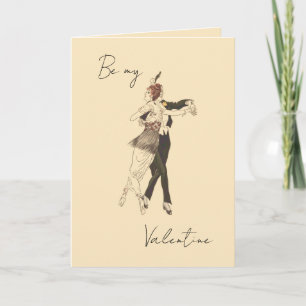 Vintage Lovers Dancing Valentine's Day Card 