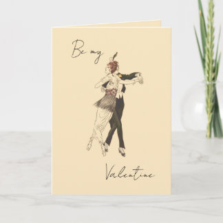 Vintage Lovers Dancing Valentine's Day Card