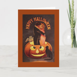 Vintage Lovers Halloween Card