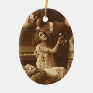 Vintage Lovers, Love Romance Romantic Music Ceramic Tree Decoration
