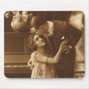 Vintage Lovers,  Love Romance Romantic Music Mouse Pad