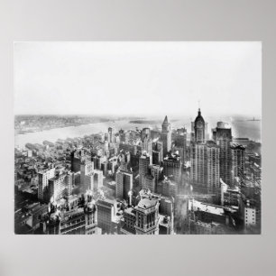 Vintage Lower Manhattan Skyscraper Photo (1913) Poster