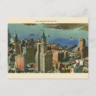 Vintage Lower Manhattan Travel Post Card