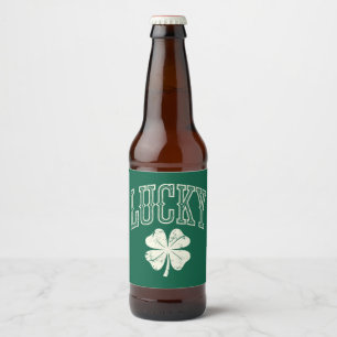 Vintage Lucky Clover St Patrick's Day Beer Bottle Label