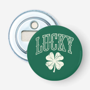 Vintage Lucky Clover St Patrick's Day Bottle Opener