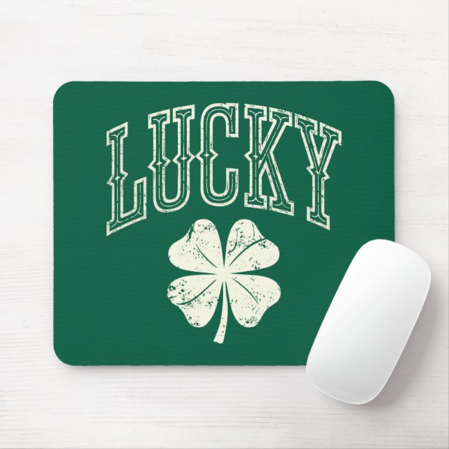 Vintage Lucky Clover St Patrick's Day  Mouse Pad (With Mouse)