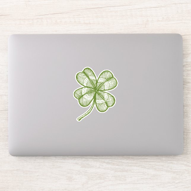 Vintage lucky four leaf clover. Shamrock. (Computer)