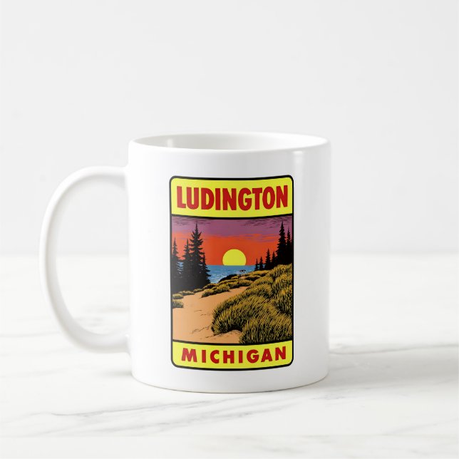 Vintage Ludington Michigan Coffee Mug (Left)
