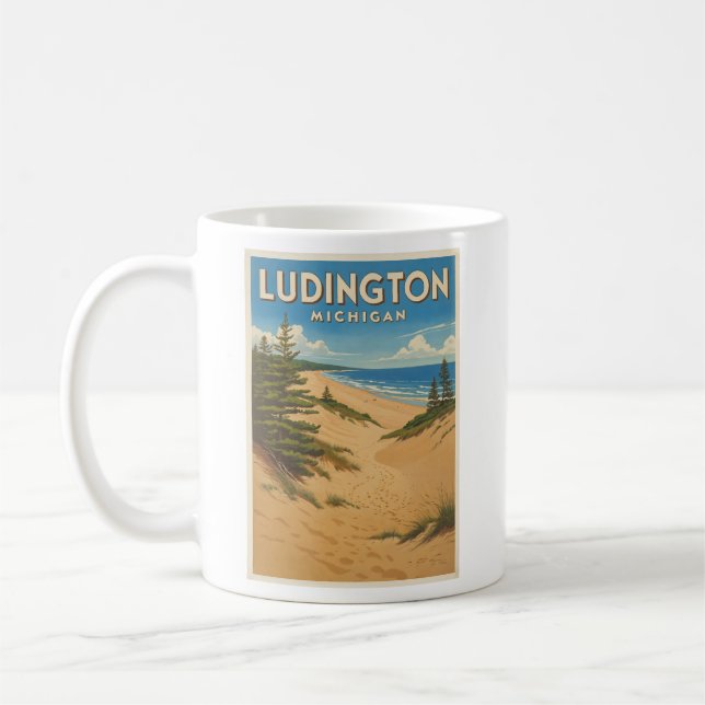 Vintage Ludington Michigan  Coffee Mug (Left)