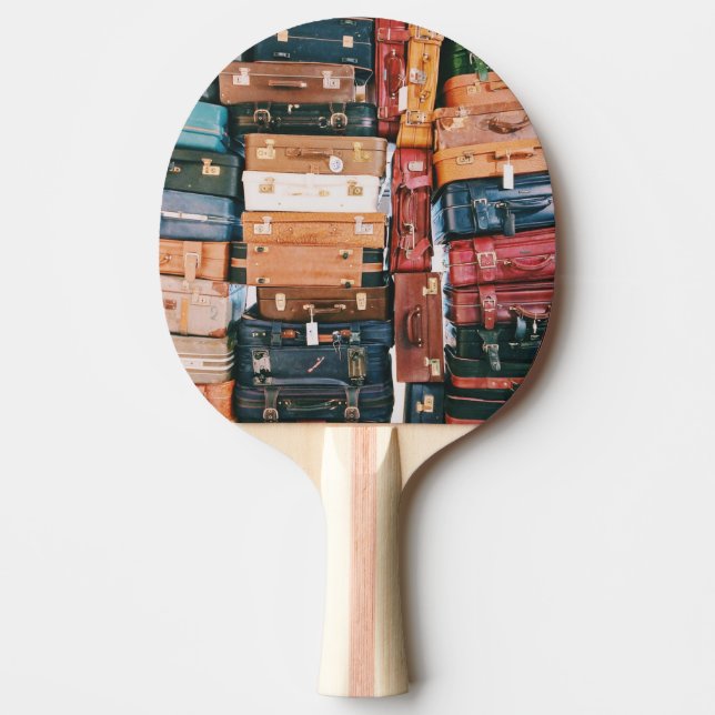 Vintage Luggage Baggage Ping Pong Paddle (Front)