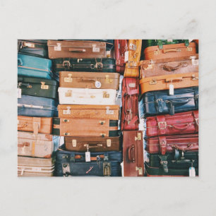 Vintage Luggage Baggage Postcard