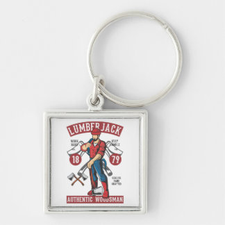 Vintage Lumberjack Logo Key Ring