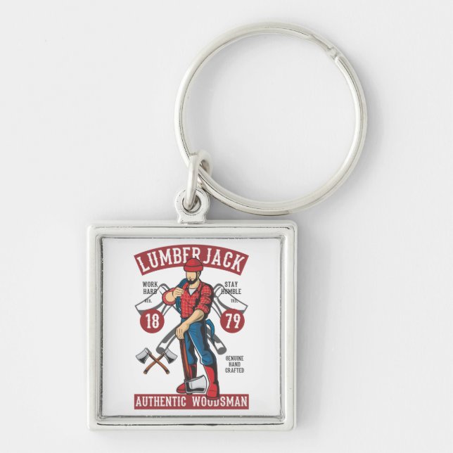 Vintage Lumberjack Logo Key Ring (Front)