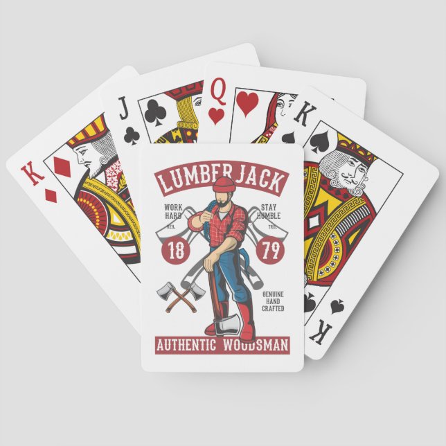 Vintage Lumberjack Playing Cards (Back)