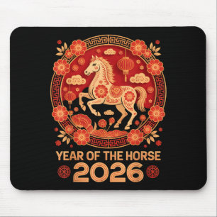 Vintage Lunar New Year 2026 - Year Of The Horse  Mouse Pad