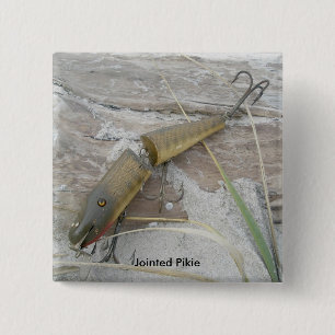 Vintage Lure Jointed Pikie Badge