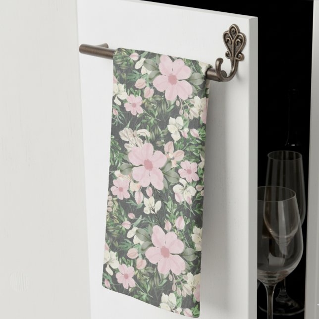 Vintage Lush Pink Botanical Pattern Tea Towel (Creator Uploaded)