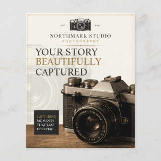 Vintage Luxury Camera Branding | Photographer Flyer