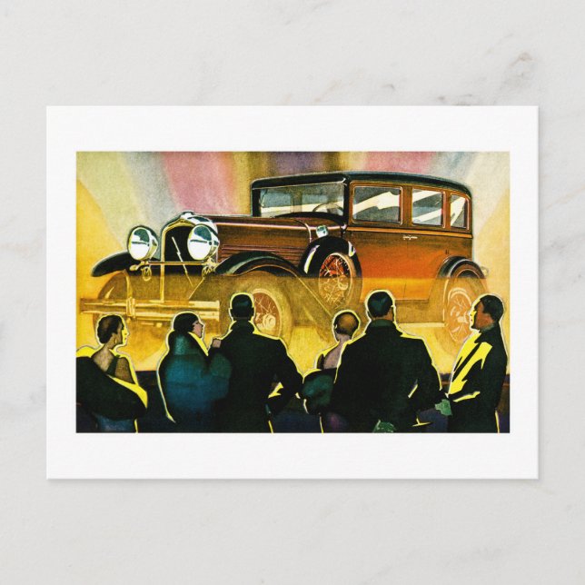 Vintage Luxury Car Advertisement Postcard (Front)